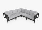 Canapé d'angle d'extérieur en aluminium anthracite - 5 places