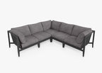 Canapé d'angle d'extérieur en aluminium anthracite - 5 places