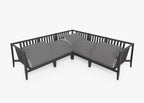 Canapé d'angle d'extérieur en aluminium anthracite - 5 places