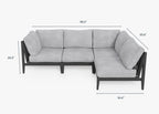 Canapé d'extérieur sectionnel en aluminium anthracite - 4 places