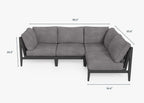 Canapé d'extérieur sectionnel en aluminium anthracite - 4 places
