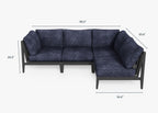 Canapé d'extérieur sectionnel en aluminium anthracite - 4 places