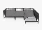 Canapé d'extérieur sectionnel en aluminium anthracite - 4 places