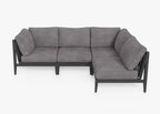 Canapé d'extérieur sectionnel en aluminium anthracite - 4 places