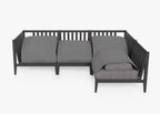 Canapé d'extérieur sectionnel en aluminium anthracite - 4 places