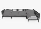 Canapé d'extérieur sectionnel en aluminium anthracite - 5 places