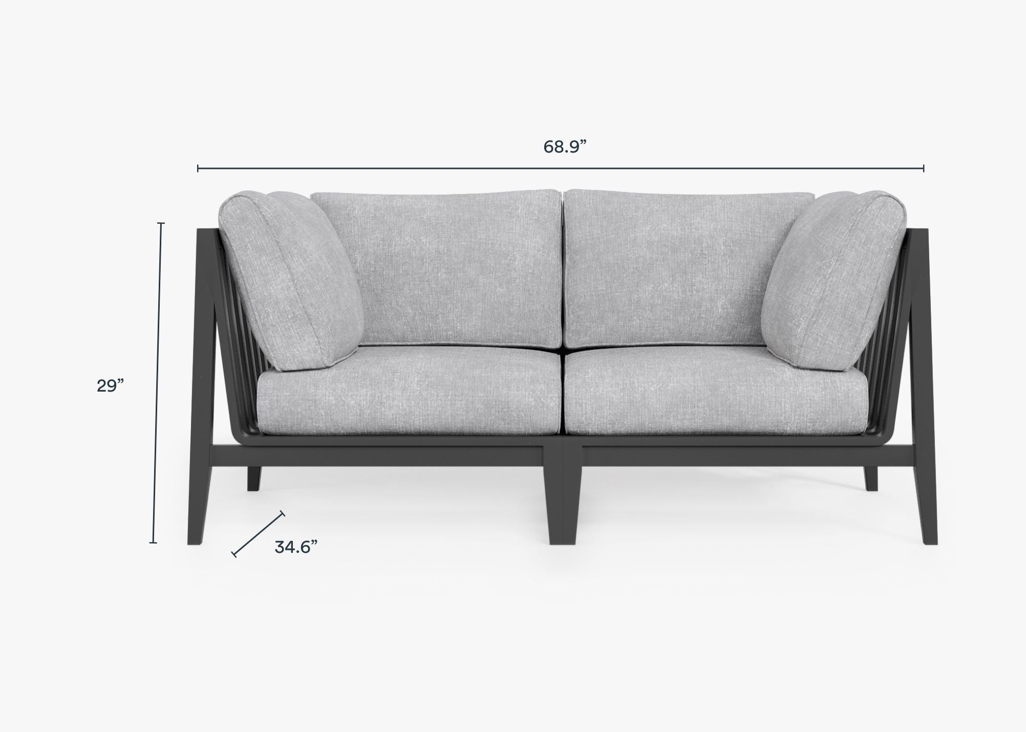 Causeuse d'extérieur en aluminium anthracite