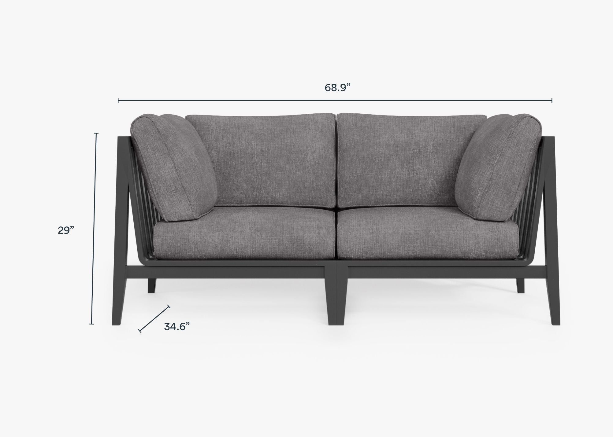 Causeuse d'extérieur en aluminium anthracite