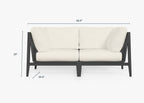Causeuse d'extérieur en aluminium anthracite