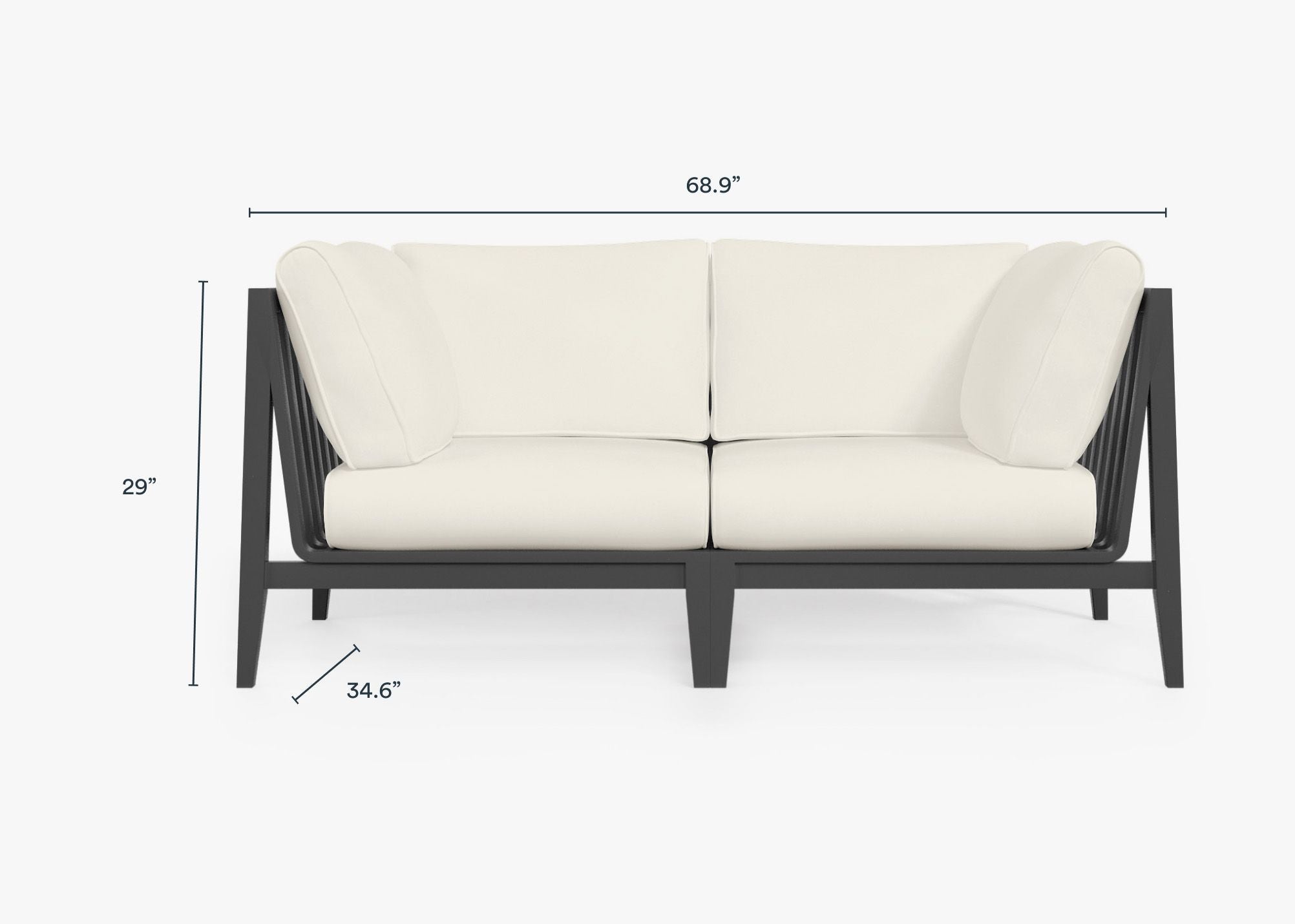 Causeuse d'extérieur en aluminium anthracite