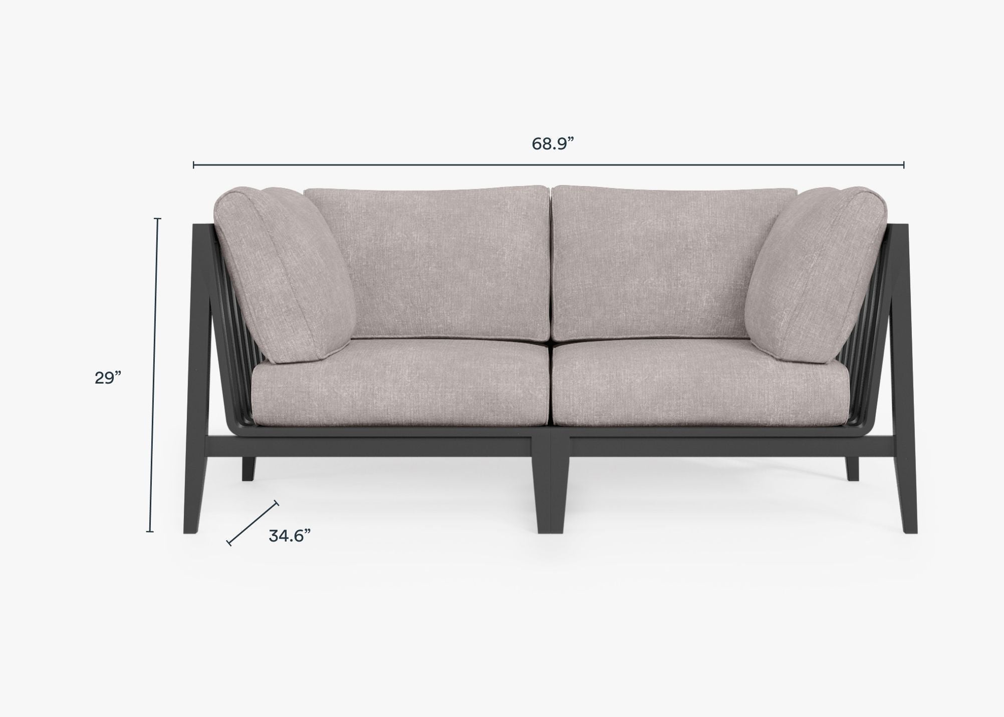 Causeuse d'extérieur en aluminium anthracite