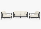 Canapé d'extérieur en aluminium anthracite avec fauteuils - 4 places