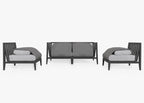 Canapé d'extérieur en aluminium anthracite avec accoudoirs - 4 places