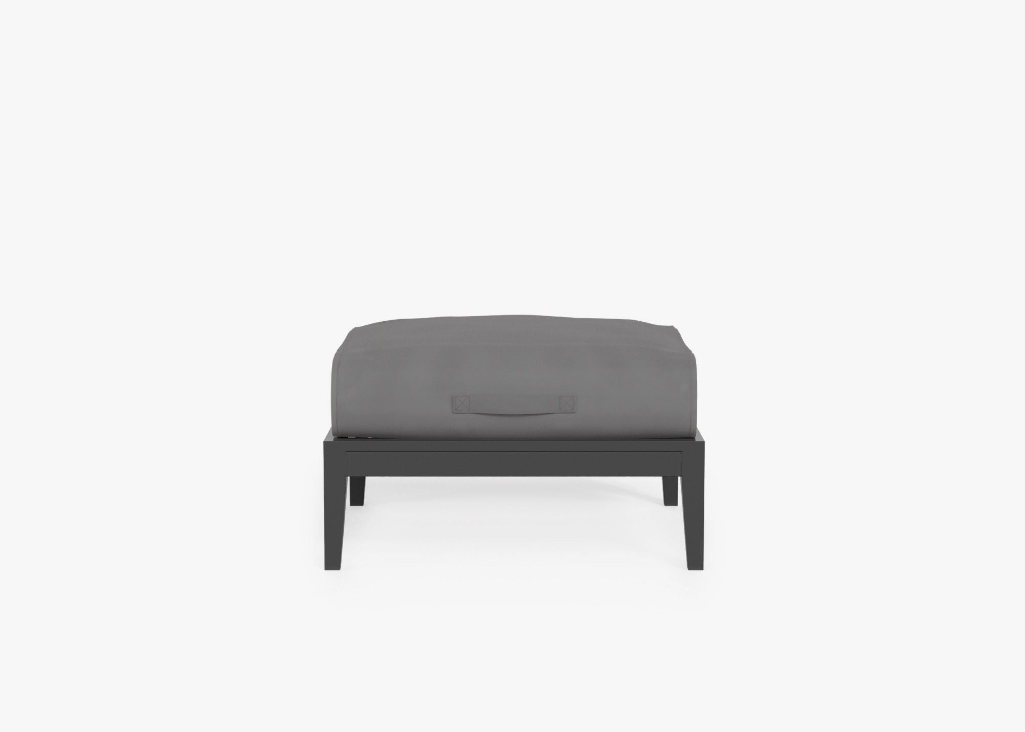 Pouf d'extérieur en aluminium anthracite