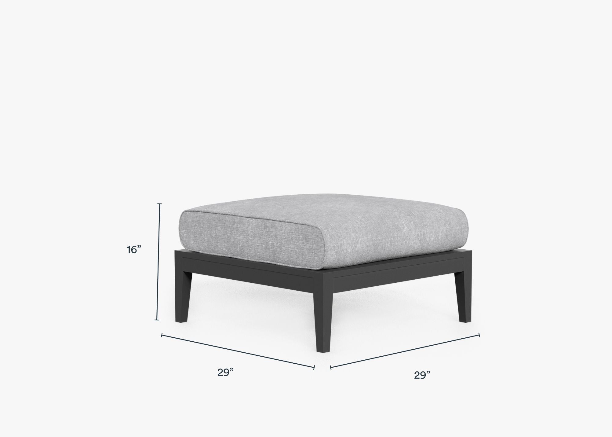 Pouf d'extérieur en aluminium anthracite