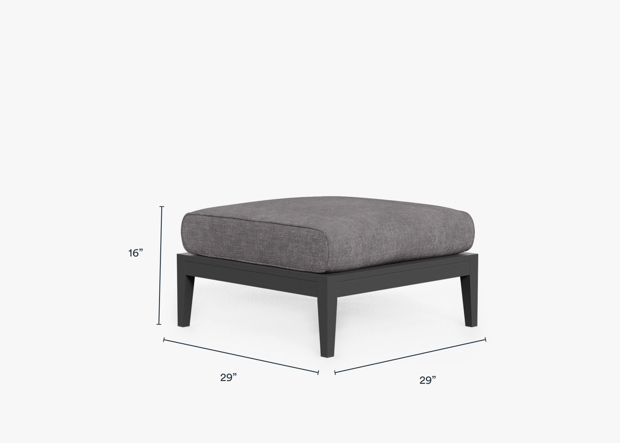 Pouf d'extérieur en aluminium anthracite