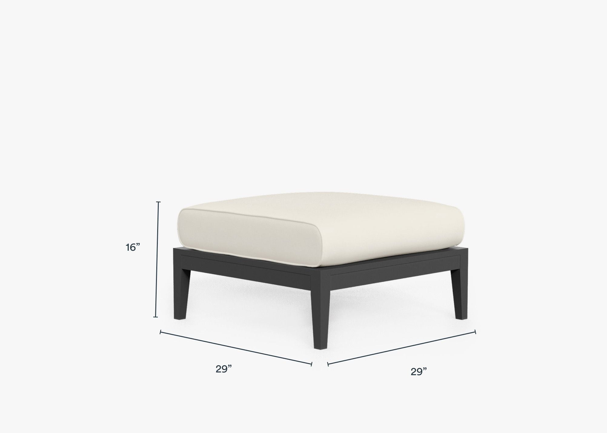 Pouf d'extérieur en aluminium anthracite