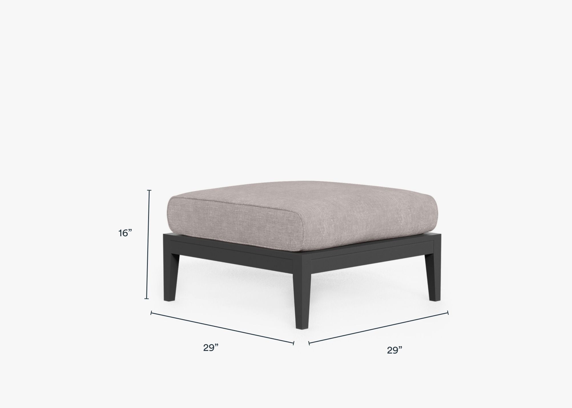 Pouf d'extérieur en aluminium anthracite