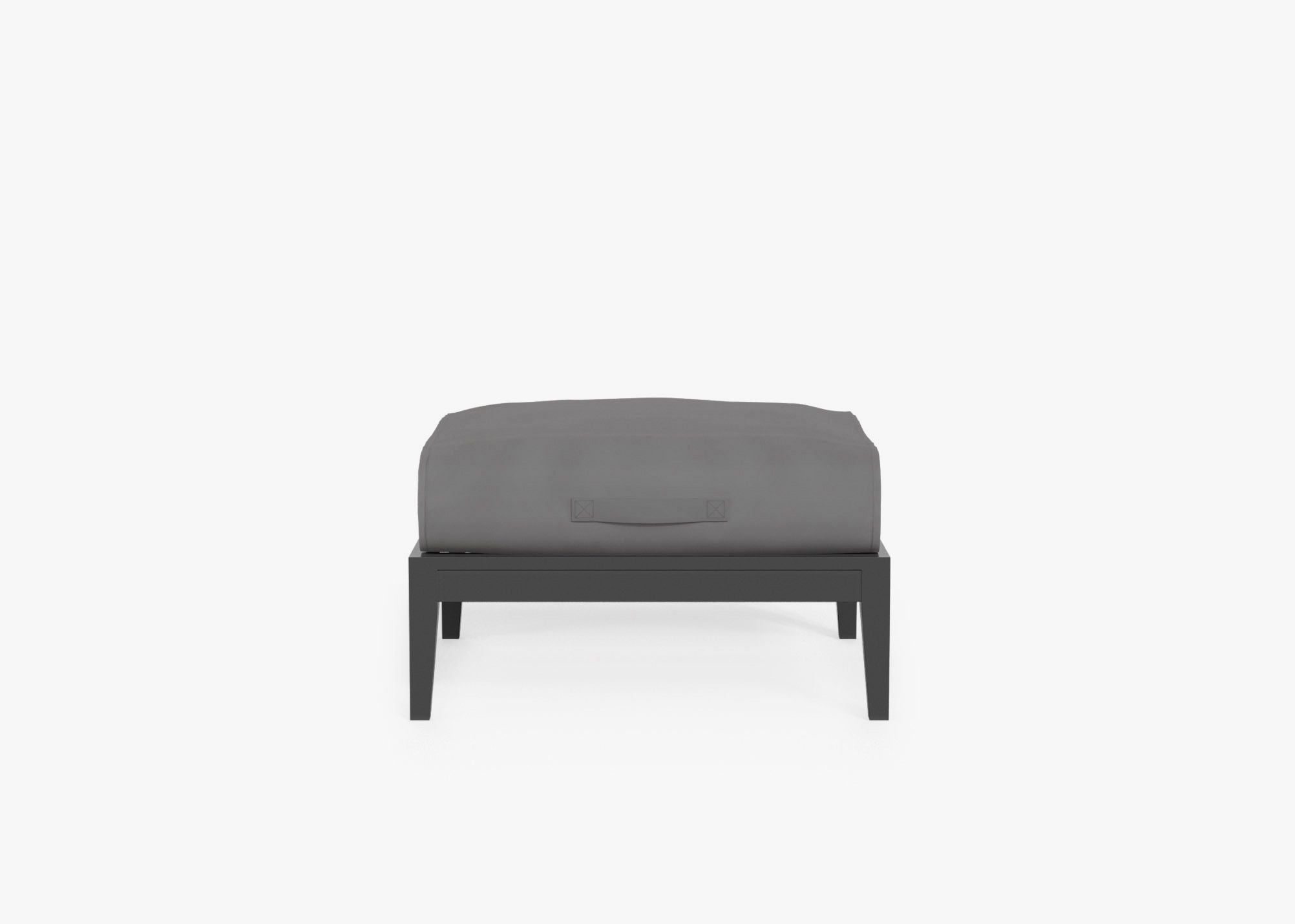 Pouf d'extérieur en aluminium anthracite