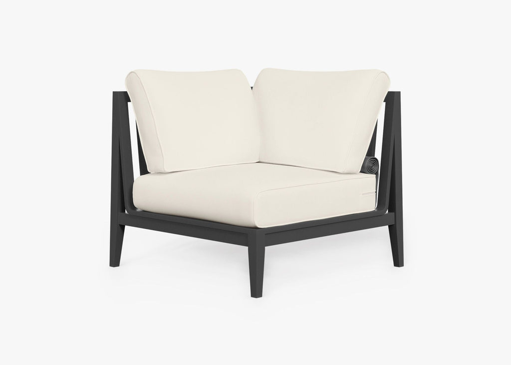 Fauteuil d'extérieur sectionnel en aluminium anthracite - Droite