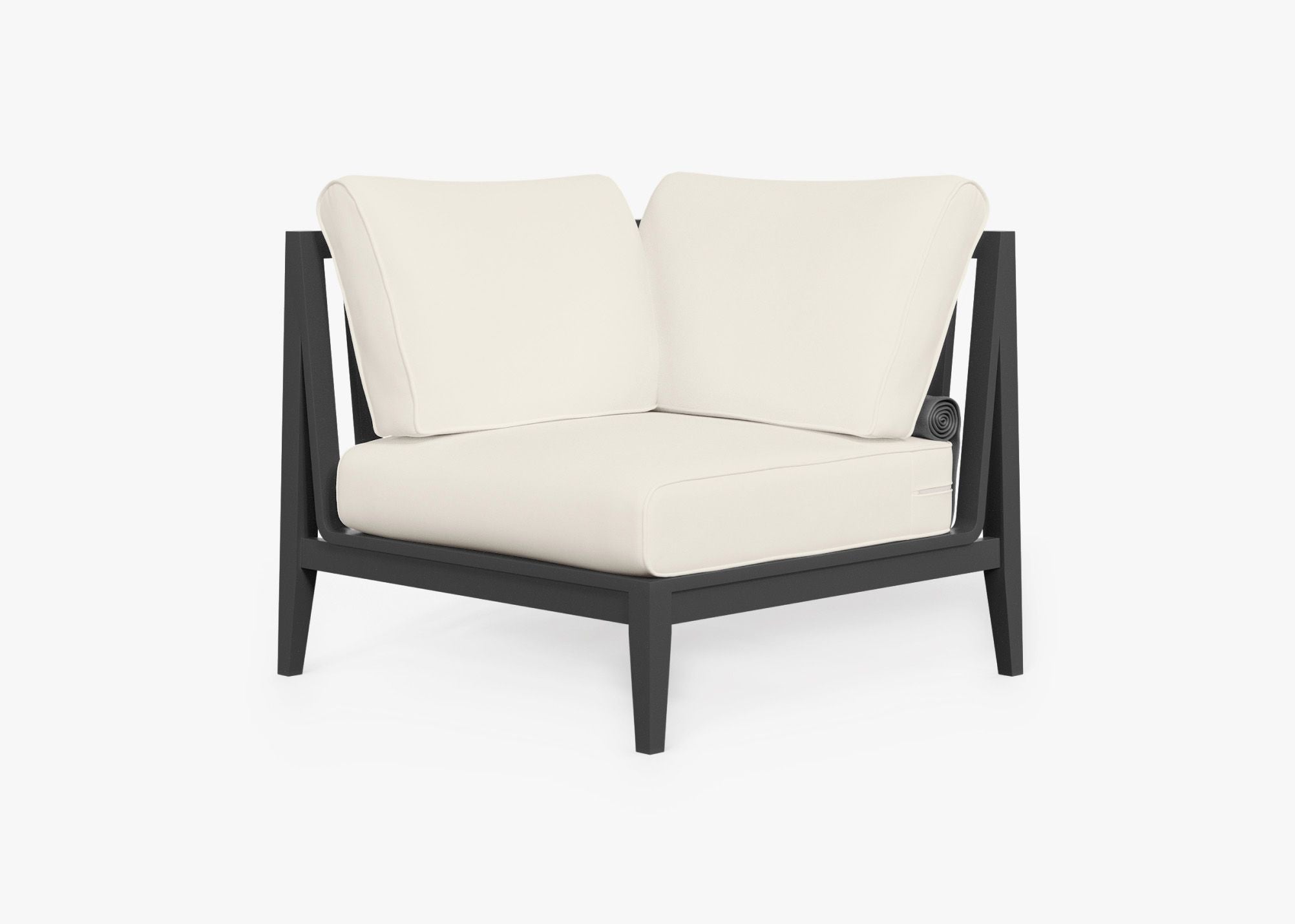 Fauteuil d'extérieur sectionnel en aluminium anthracite - Droite