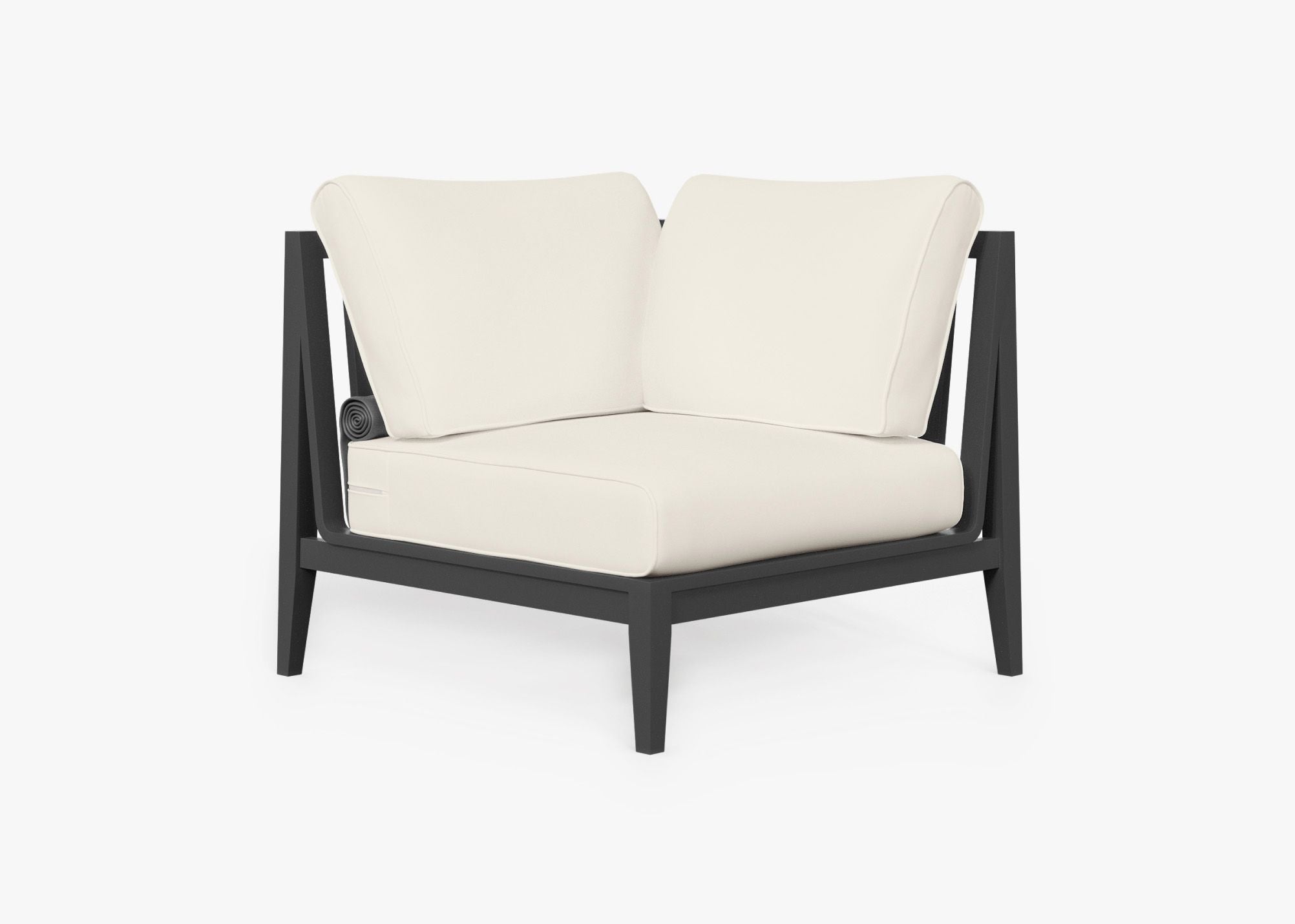 Fauteuil d'extérieur sectionnel en aluminium anthracite - Gauche