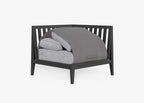 Fauteuil d'extérieur sectionnel en aluminium anthracite - Gauche