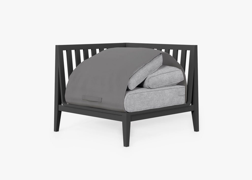 Fauteuil d'extérieur sectionnel en aluminium anthracite - Droite