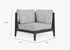 Fauteuil d'extérieur sectionnel en aluminium anthracite - Gauche