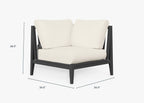 Fauteuil d'extérieur sectionnel en aluminium anthracite - Gauche