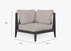 Fauteuil d'extérieur sectionnel en aluminium anthracite - Gauche