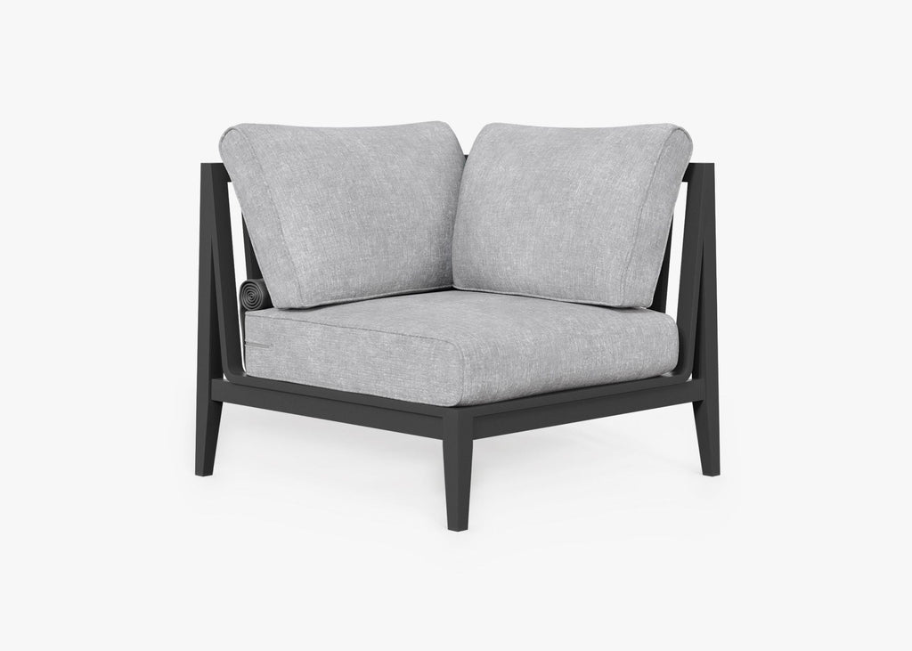 Fauteuil d'extérieur sectionnel en aluminium anthracite - Gauche