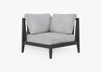 Fauteuil d'extérieur sectionnel en aluminium anthracite - Gauche