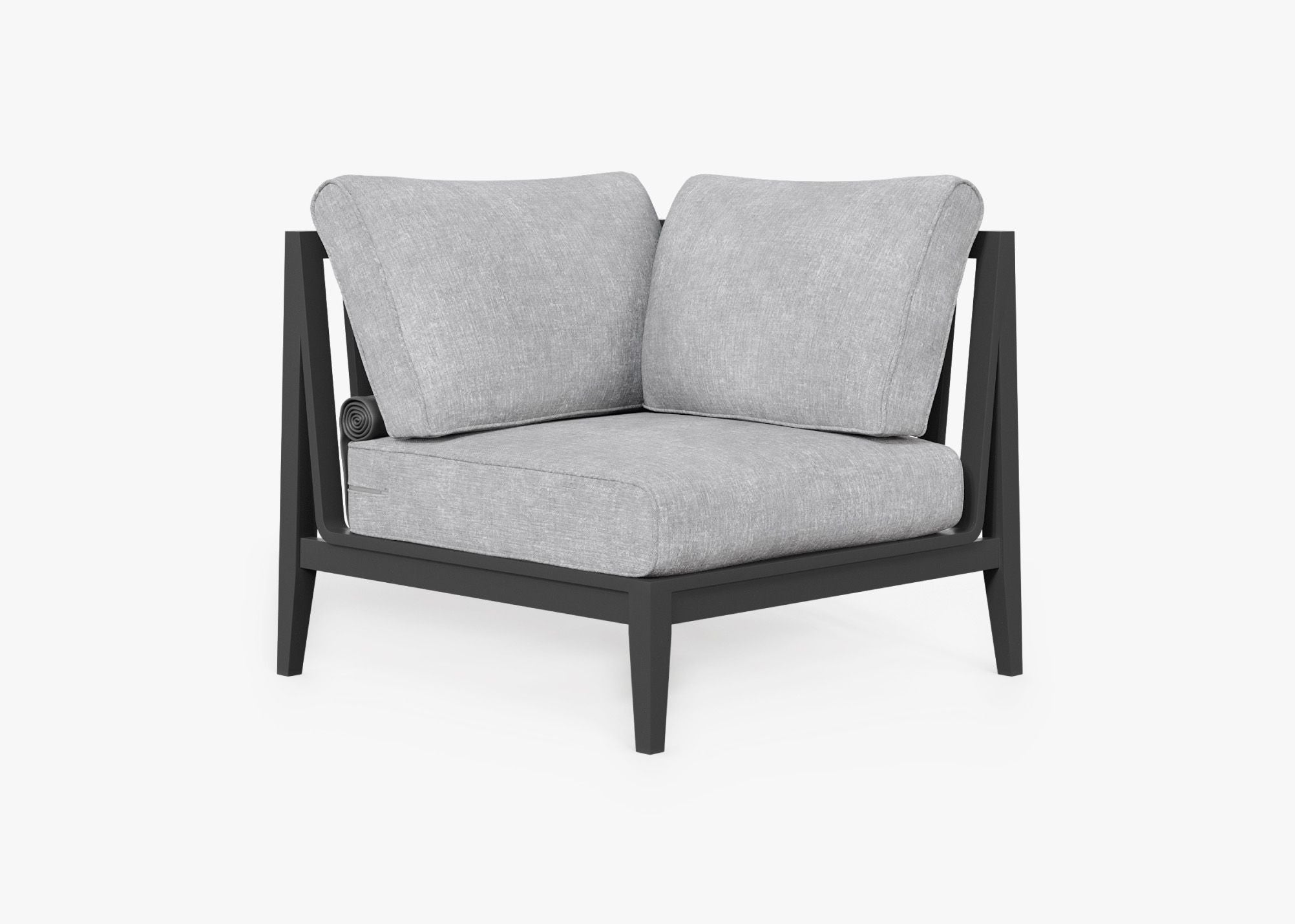 Fauteuil d'extérieur sectionnel en aluminium anthracite - Gauche