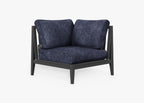 Fauteuil d'extérieur sectionnel en aluminium anthracite - Gauche