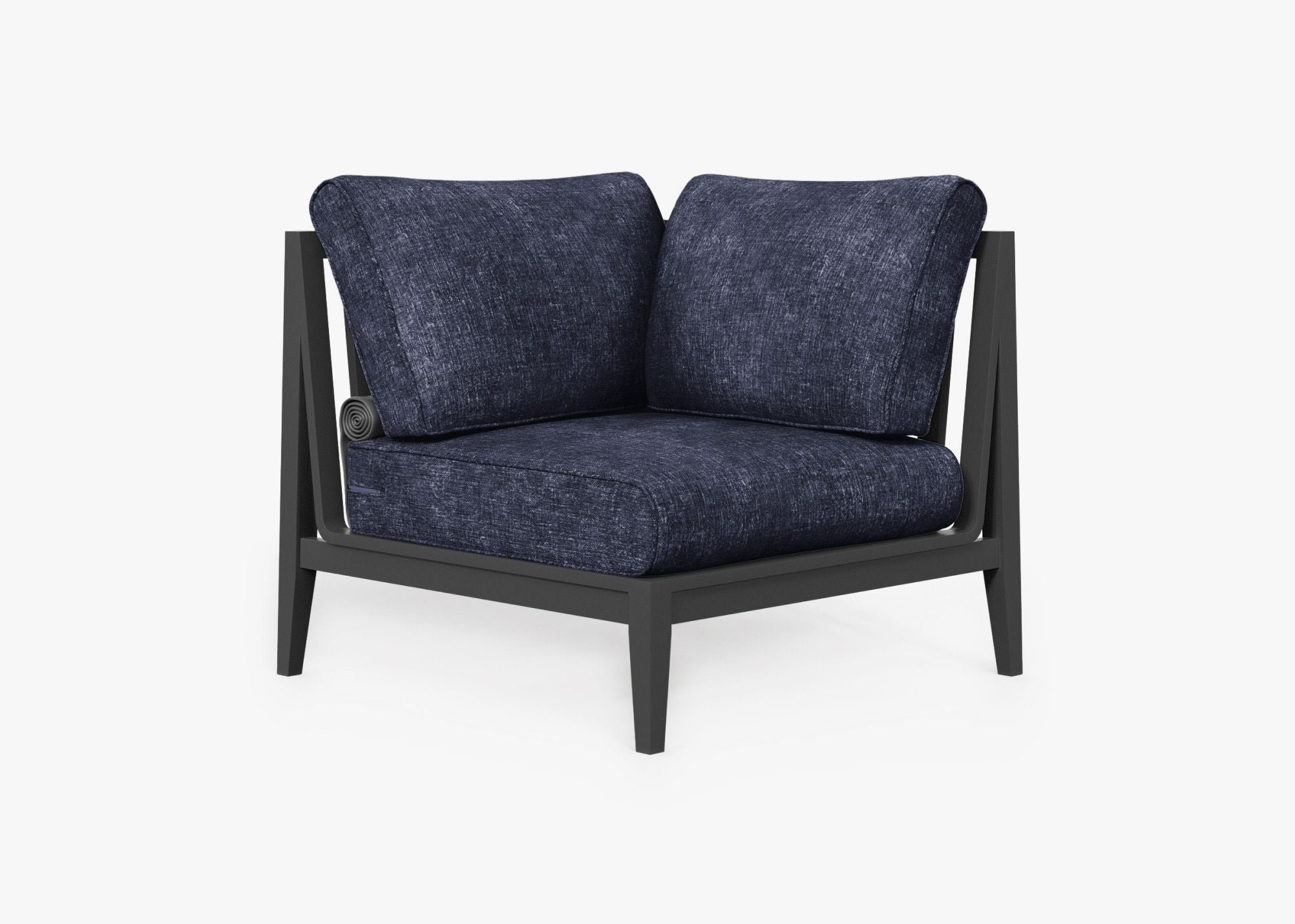 Fauteuil d'extérieur sectionnel en aluminium anthracite - Gauche