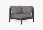 Fauteuil d'extérieur sectionnel en aluminium anthracite - Gauche