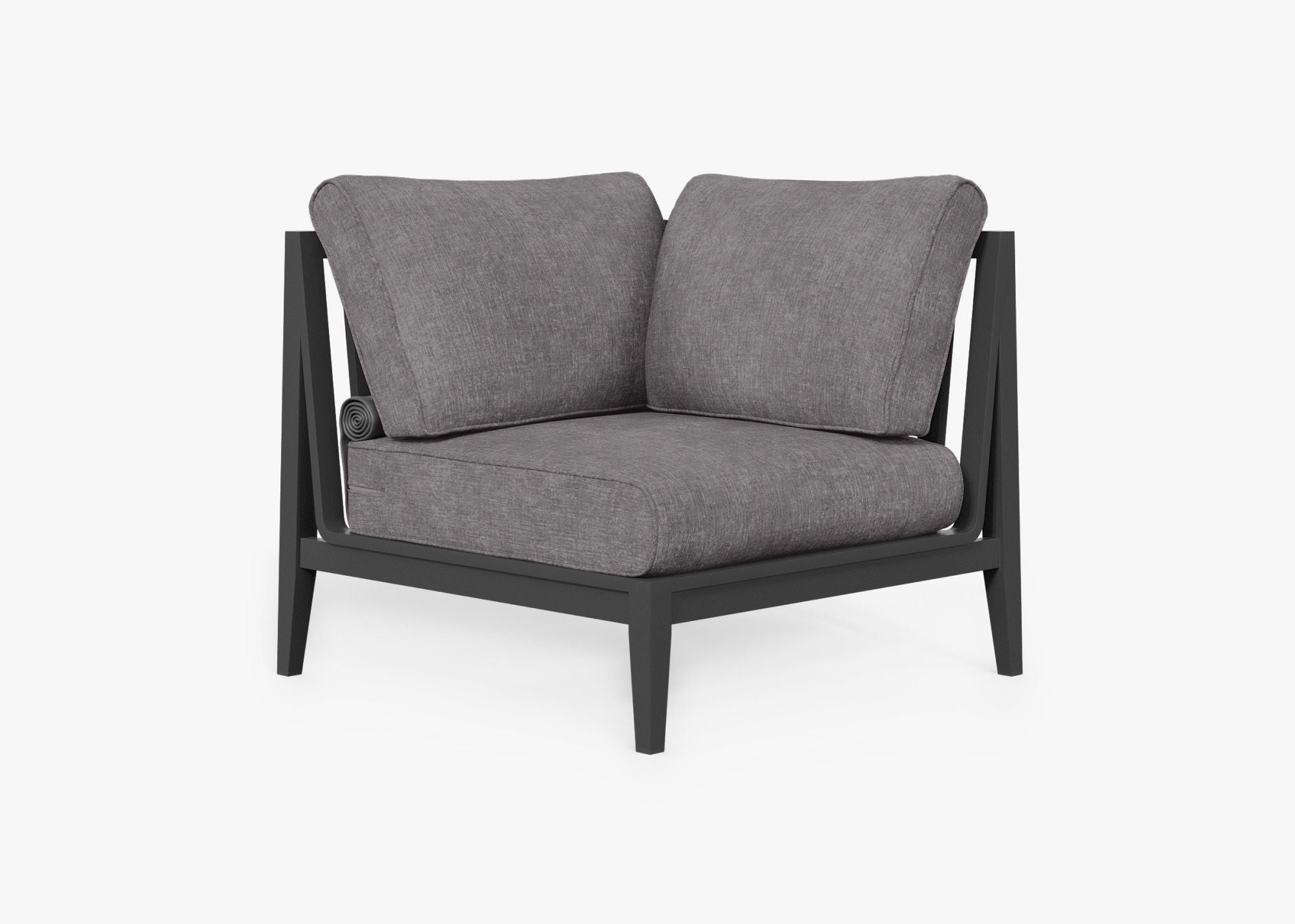 Fauteuil d'extérieur sectionnel en aluminium anthracite - Gauche