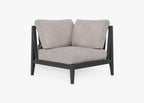Fauteuil d'extérieur sectionnel en aluminium anthracite - Gauche