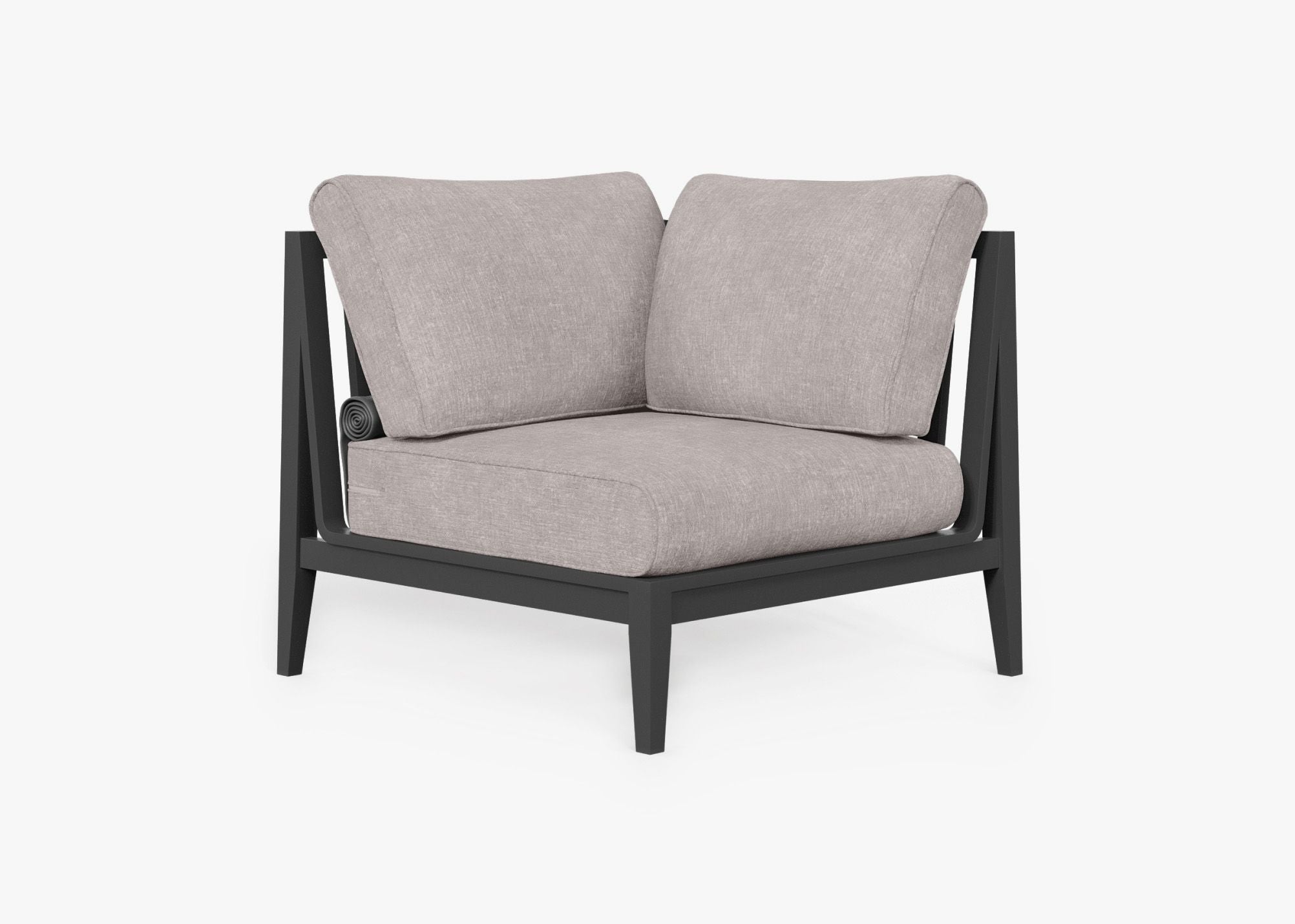 Fauteuil d'extérieur sectionnel en aluminium anthracite - Gauche