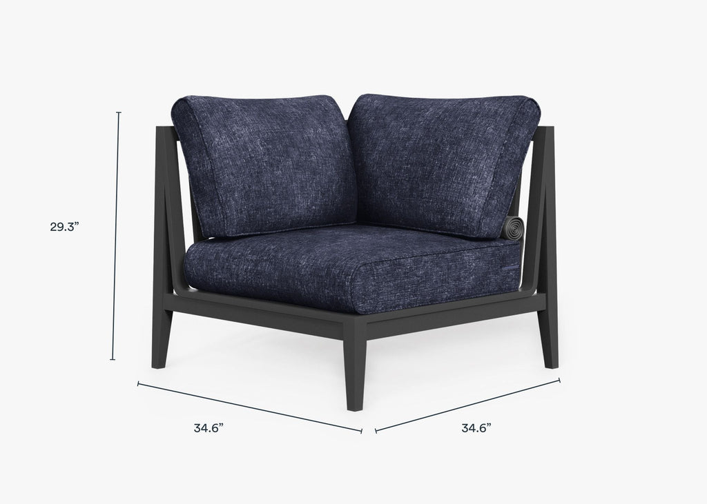Fauteuil d'extérieur sectionnel en aluminium anthracite - Droite