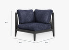 Fauteuil d'extérieur sectionnel en aluminium anthracite - Droite