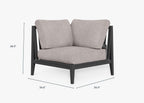 Fauteuil d'extérieur sectionnel en aluminium anthracite - Droite
