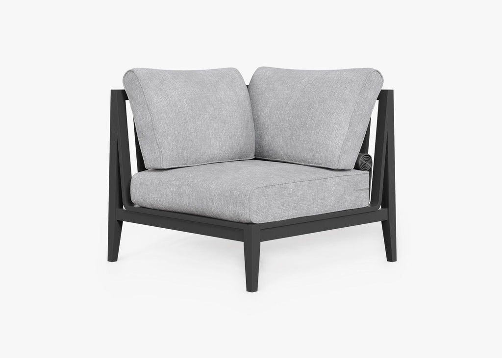 Fauteuil d'extérieur sectionnel en aluminium anthracite - Droite