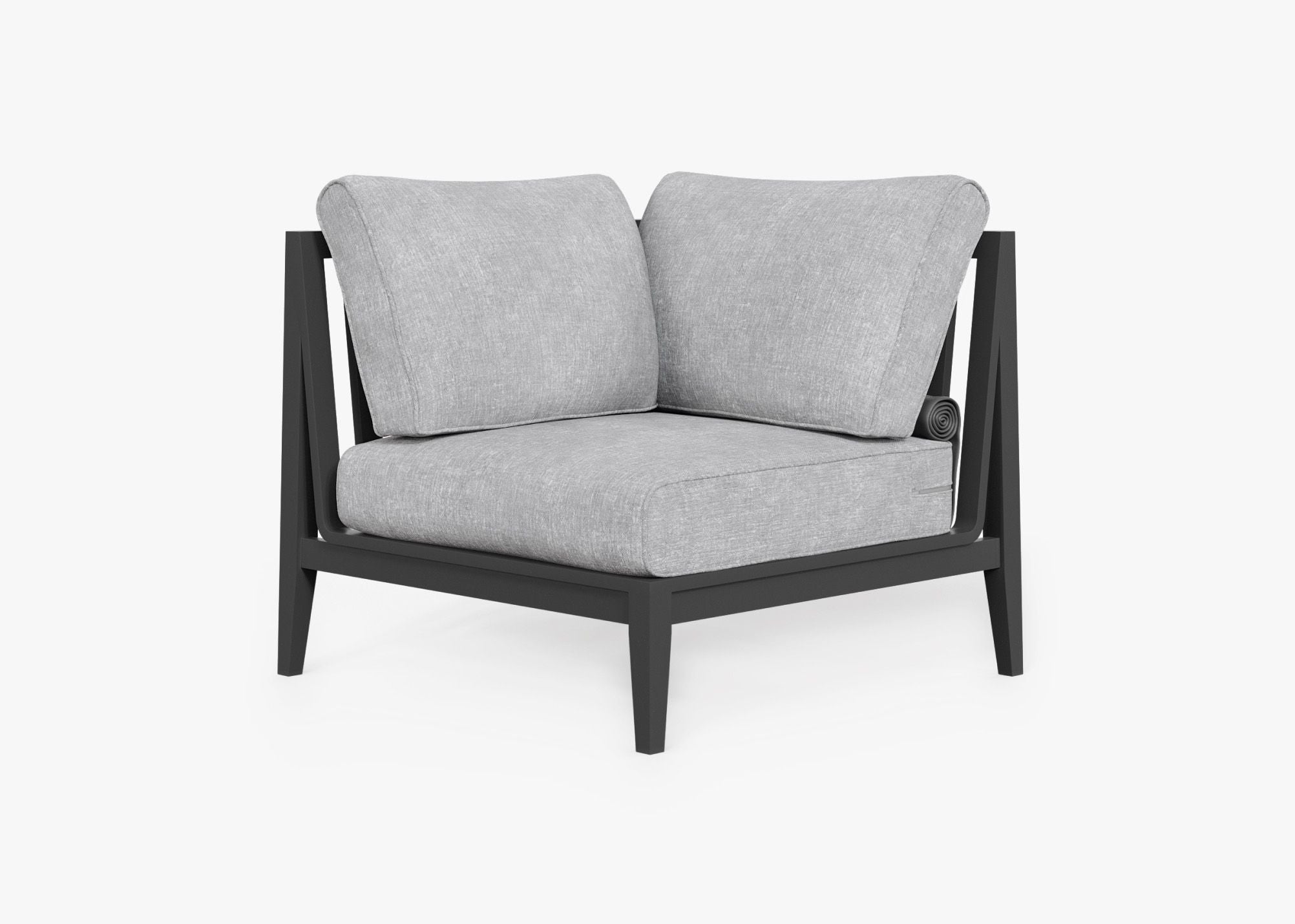 Fauteuil d'extérieur sectionnel en aluminium anthracite - Droite