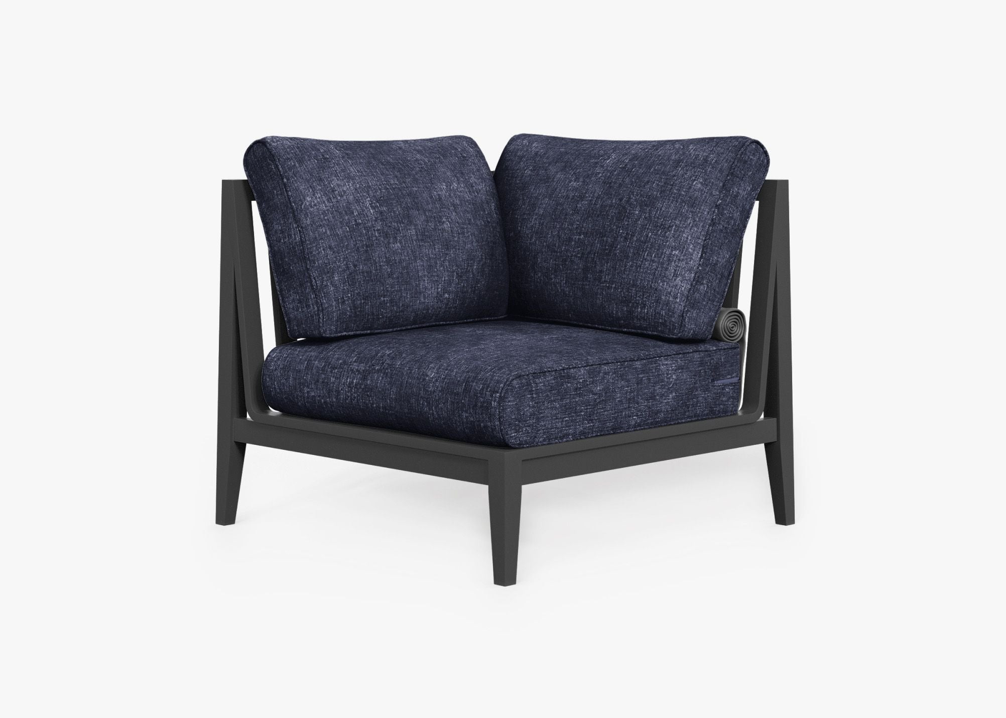 Fauteuil d'extérieur sectionnel en aluminium anthracite - Droite