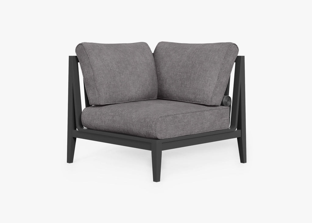 Fauteuil d'extérieur sectionnel en aluminium anthracite - Droite
