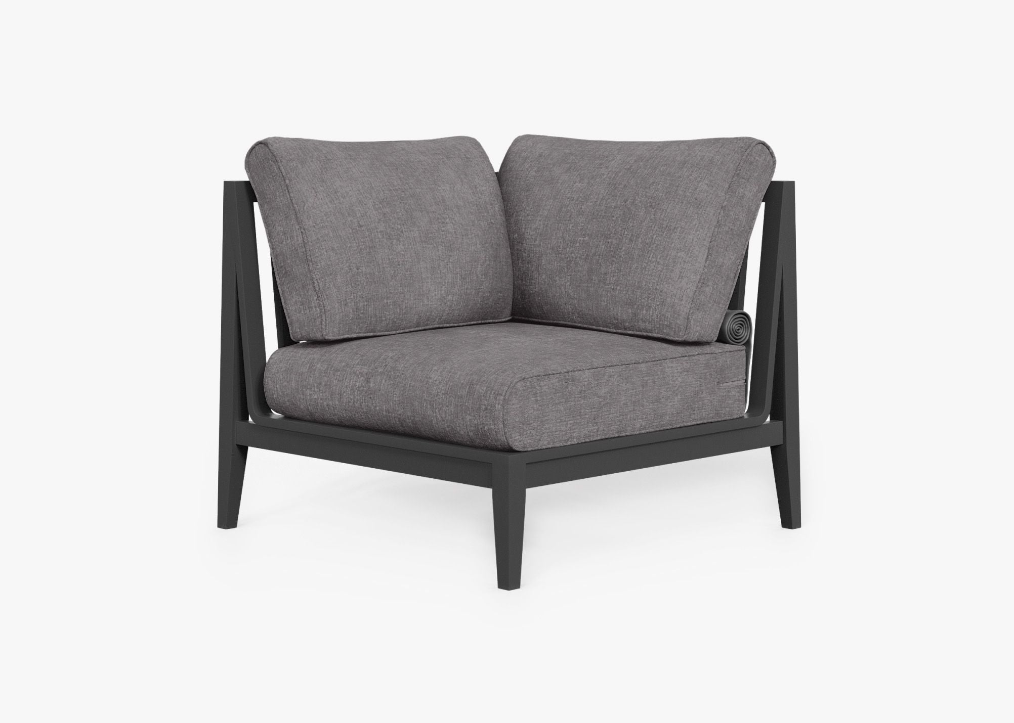 Fauteuil d'extérieur sectionnel en aluminium anthracite - Droite