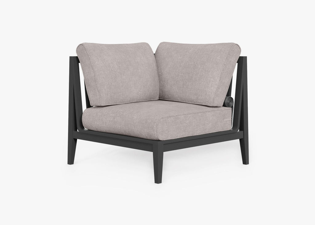 Fauteuil d'extérieur sectionnel en aluminium anthracite - Droite