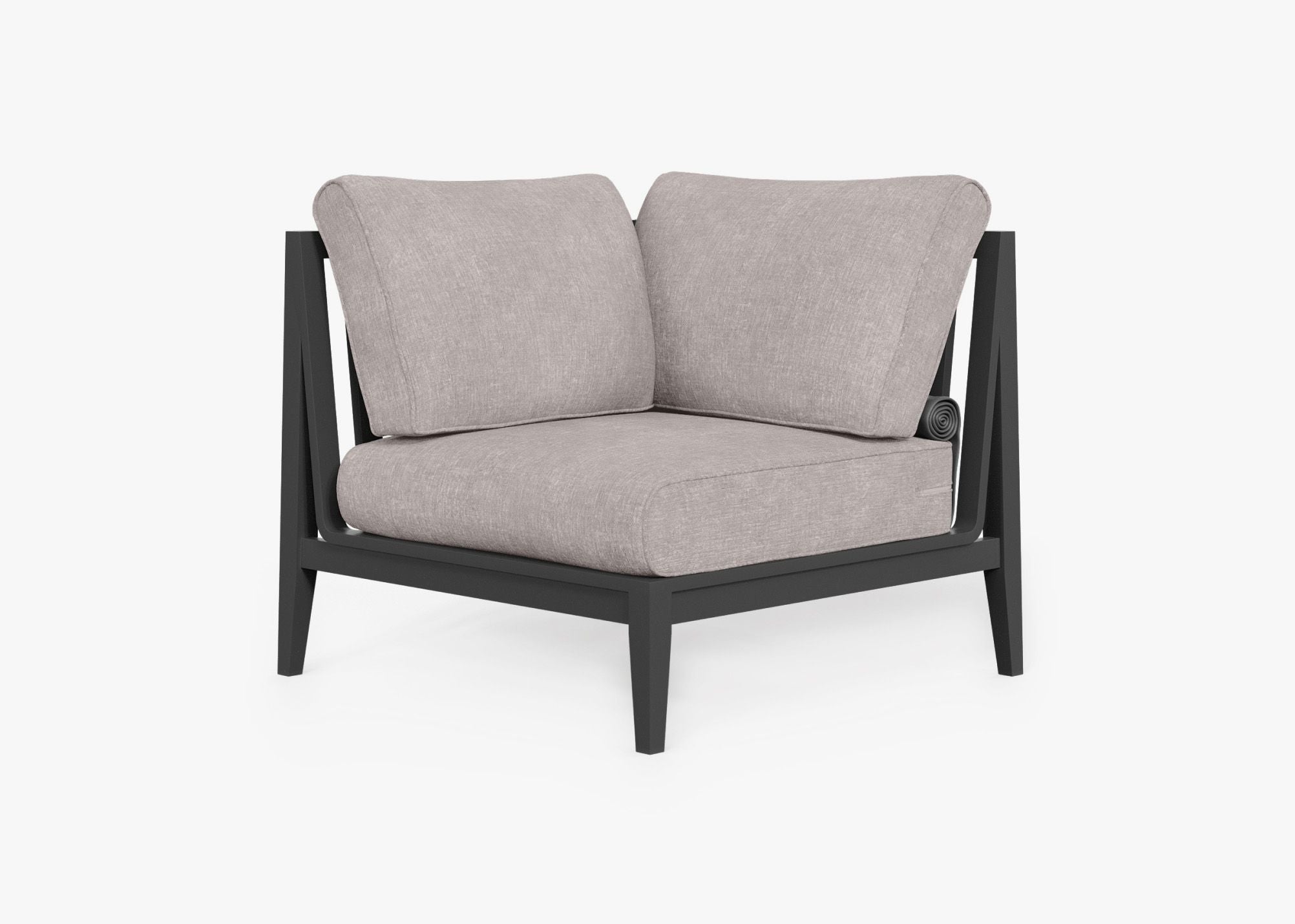 Fauteuil d'extérieur sectionnel en aluminium anthracite - Droite